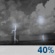 Wednesday Night: A 40 percent chance of showers and thunderstorms.  Partly cloudy, with a low around 72. South southeast wind around 10 mph. 