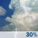 Friday: A 30 percent chance of showers and thunderstorms, mainly before 7am.  Partly sunny, with a high near 92. Heat index values as high as 102. South wind around 5 mph. 